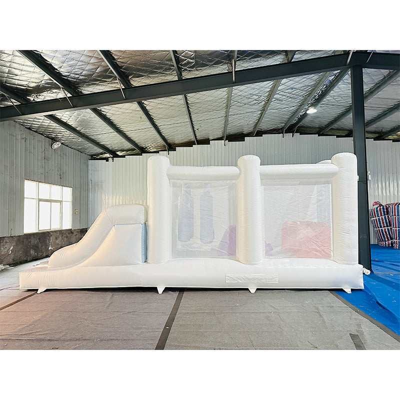 White Inflatable Obstacle Course Slide for Children and Adults on Sale