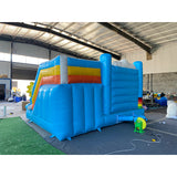 Commercial grade fun rainbow cloud themed inflatable castle inflatable trampoline slide combination supports wholesale, retail and customization