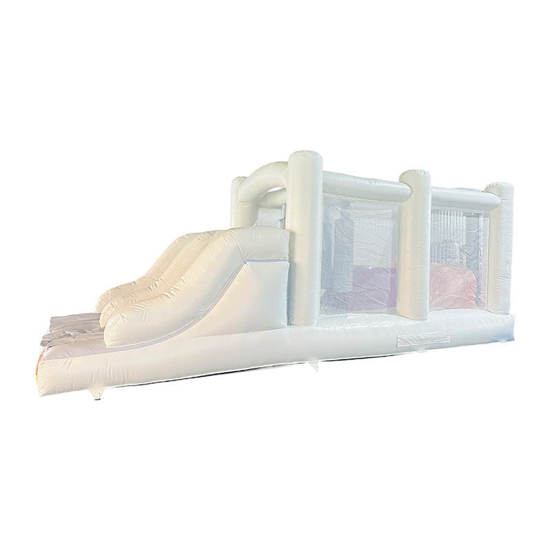 White Inflatable Obstacle Course Slide for Children and Adults on Sale