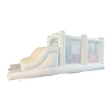 White Inflatable Obstacle Course Slide for Children and Adults on Sale