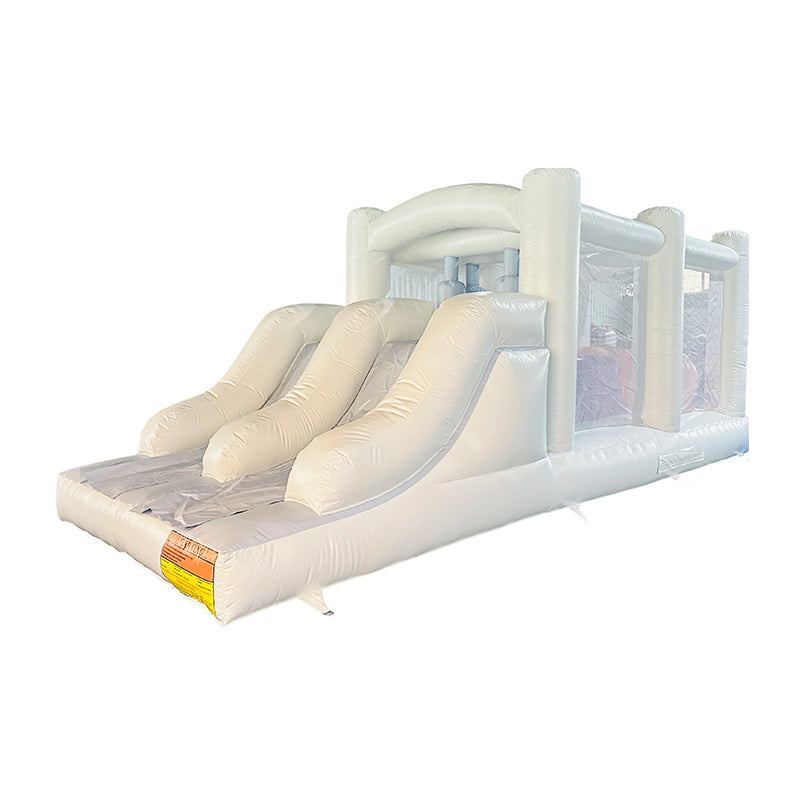White Inflatable Obstacle Course Slide for Children and Adults on Sale