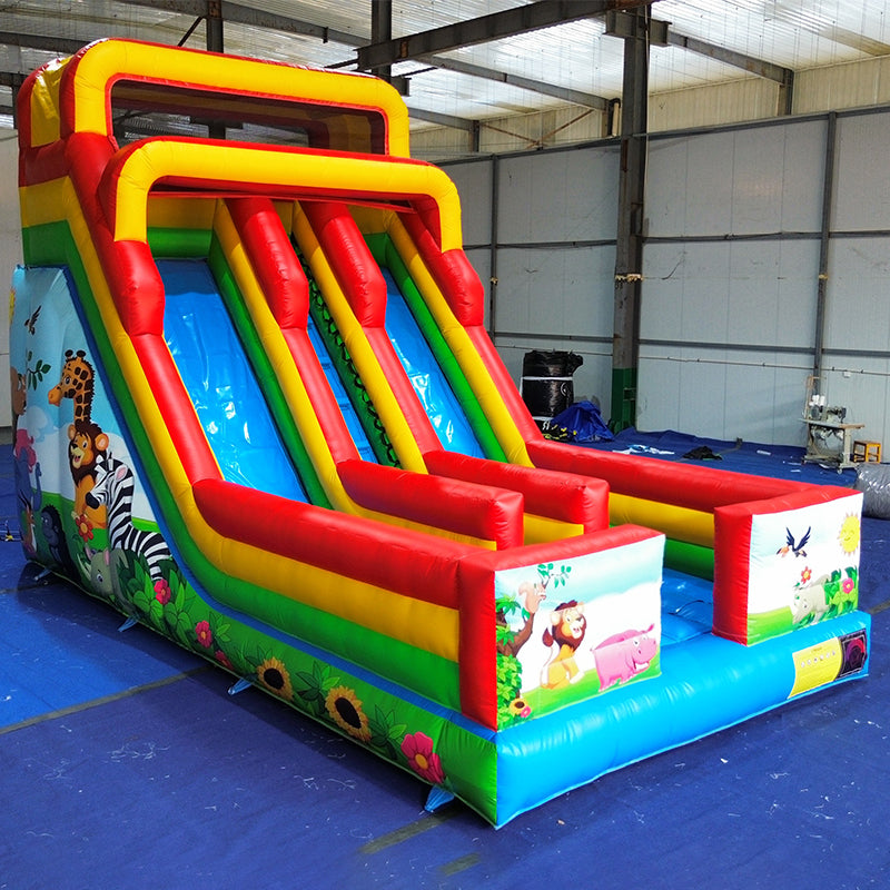Outdoor Animated Cartoon Inflatable Slide Cartoon Theme Inflatable Dry Slides Bounce Slide for Kids