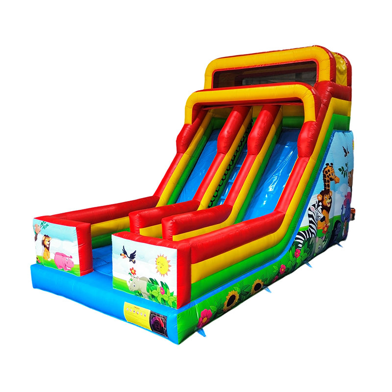 Outdoor Animated Cartoon Inflatable Slide Cartoon Theme Inflatable Dry Slides Bounce Slide for Kids