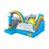 Commercial grade fun rainbow cloud themed inflatable castle inflatable trampoline slide combination supports wholesale, retail and customization