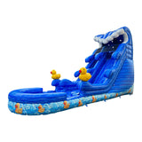 Marble PVC Inflatable Water Slide with Pool Slide for Party Rental Business