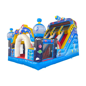 Amusement park commercial inflatable slide children's space alien theme inflatable slide